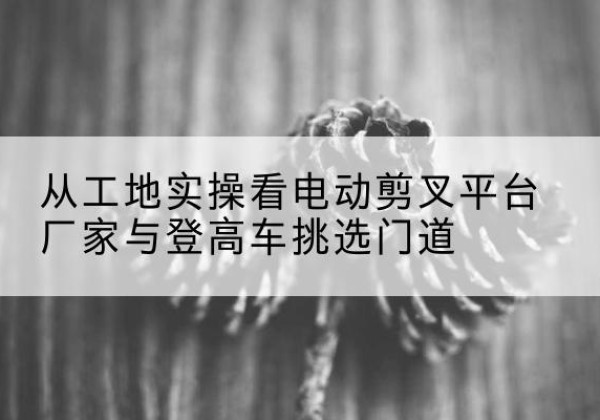 驿城电动剪叉升降平台厂家-从工地实操看电动剪叉平台厂家与登高车挑选门道